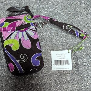 Vera Bradley All In One Wristlet In Purple Punch NWT